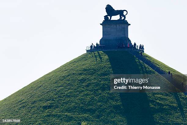 Waterloo, Belgium, April 16; 2014. -- The Lion's Mound on the battlefield of Waterloo. Lion's Hillock is an artificial hill raised on the battelfield...