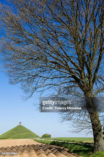 Waterloo, Belgium, April 16; 2014. -- The Lion's Mound on the battlefield of Waterloo. Lion's Hillock is an artificial hill raised on the battelfield...