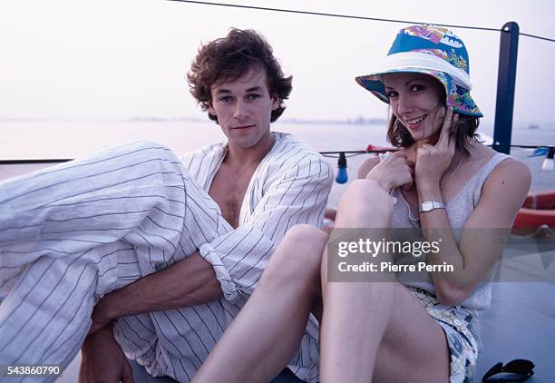 French dancers Patrick Dupond and Sylvie Guillem during a trip with the Paris Opera to New York.