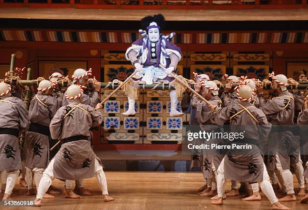 Kabuki, a traditional form of Japanese theater, is characterised by its dramatic stylization and elaborate make-up. Translated as the "art of singing...