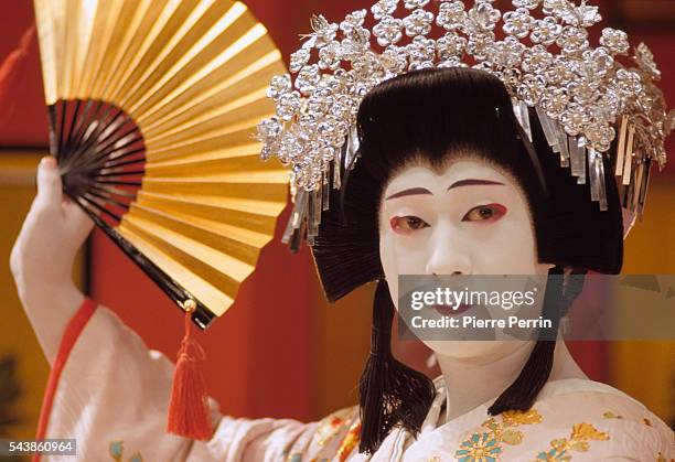 Kabuki, a traditional form of Japanese theater, is characterised by its dramatic stylization and elaborate make-up. Translated as the "art of singing...