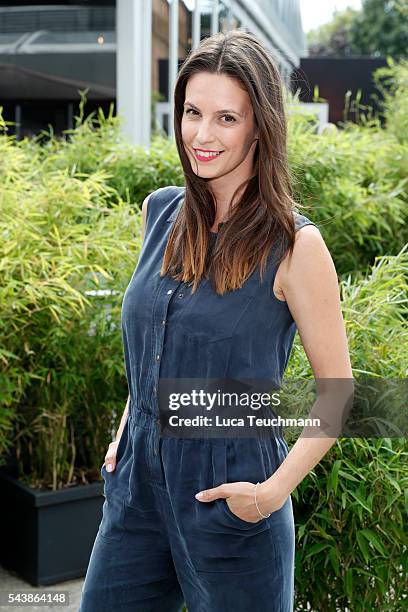 Katrin Wrobel attends the Lena Hoschek show during the Mercedes-Benz Fashion Week Berlin Spring/Summer 2017 at Erika Hess Eisstadion on June 30, 2016...