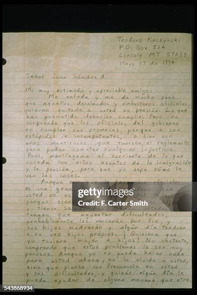 UNABOMBER CASE, LETTER BOMB MURDERER UNABOMBER CASE, LETTER BOMB MURDERER