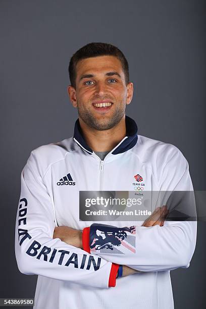 Portrait of George Pinner a member of the Great Britain Olympic team during the Team GB Kitting Out ahead of Rio 2016 Olympic Games on June 30, 2016...