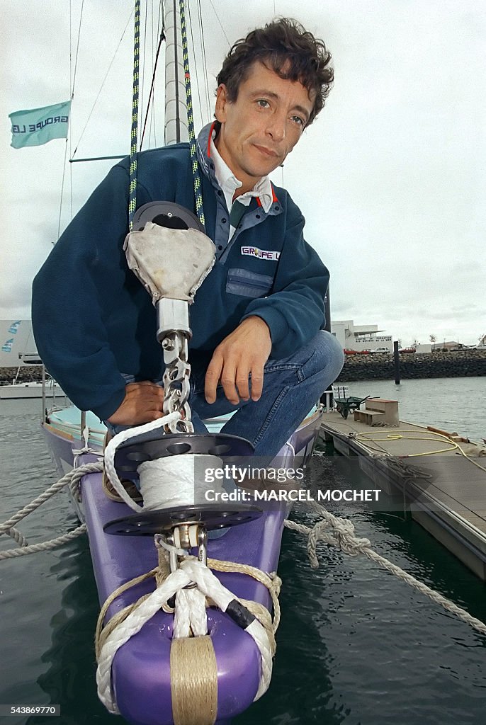 Canadian skipper Gerry Roufs poses on his boat Groupe LG2, 01... News ...
