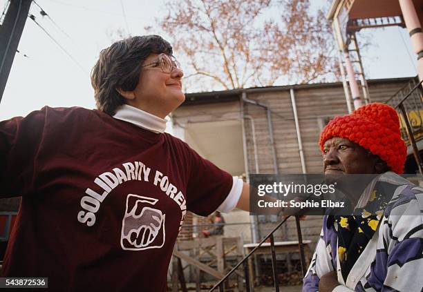 Anti-death penalty activist sister Helen Prejean outside the Angola penitentiary, one of the largest prisons in the world with more than 5,000...