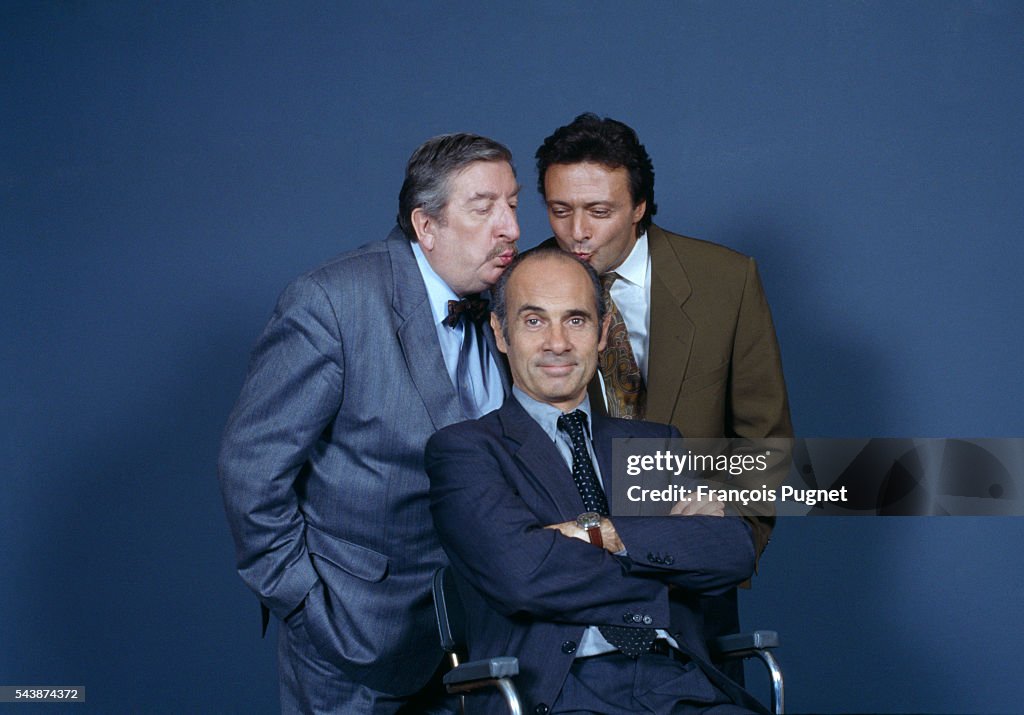 French Actors Pierre Tornade, Guy Marchand, and Patrick Guillemin