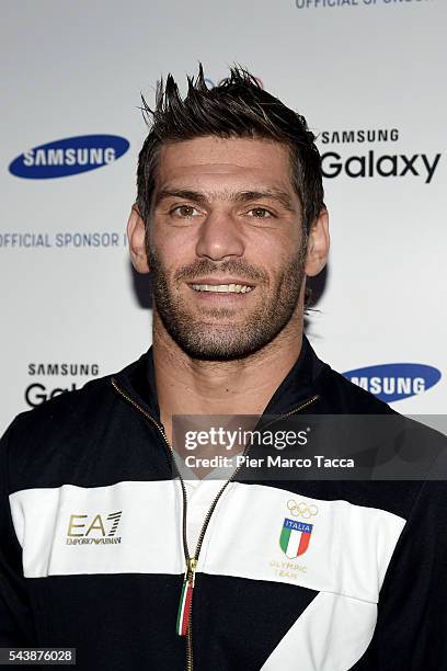 Clemente Russo poses for a photo during the Samsung Galaxy Team press conference on June 30, 2016 in Milan, Italy.