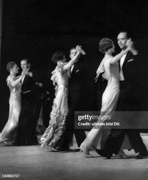 German Empire Free State Prussia - Saxony province - Stendal: Three couples dancing a waltz - Photographer: Paul Mai- Published by: 'Berliner...