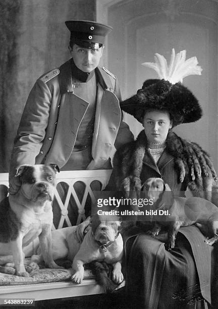 Prussia, August Wilhelm, Prince of, Germany*29.01.1887-+son of the last German emperor- with his wife Princess Alexandra Victoria of...