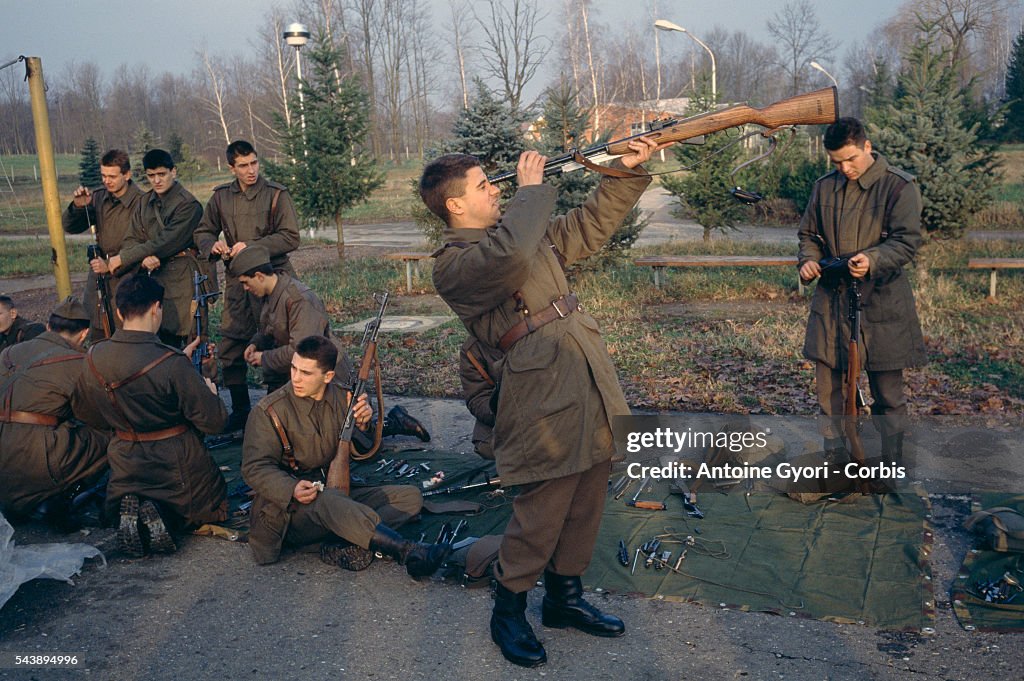 Yugoslavian Federal Army Soldiers Enter Bosnia During Civil War