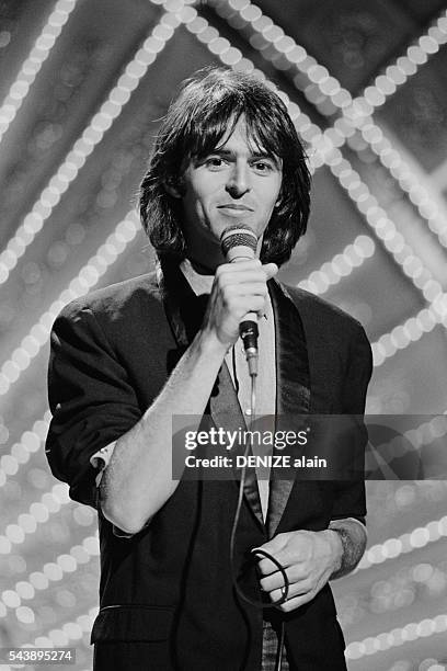 Jean-Jacques Goldman during a recording of tv show Champs Elysées.