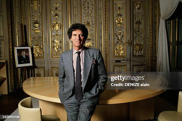 French Minister of Culture Jack Lang at the Culture Ministry.