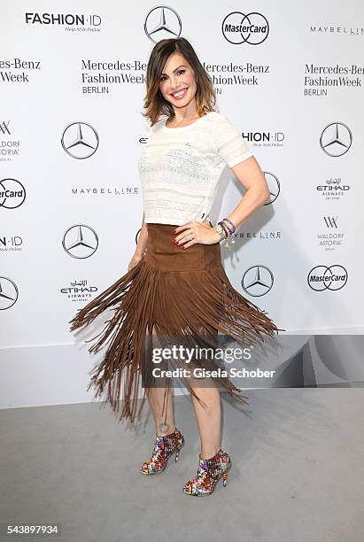 Dany Michalski during the Lena Hoschek show during the Mercedes-Benz Fashion Week Berlin Spring/Summer 2017 at Erika Hess Eisstadion on June 30, 2016...