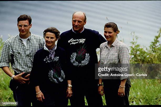 King Harald, Queen Sonia, Princess Martha-Louise and Prince Haakon.