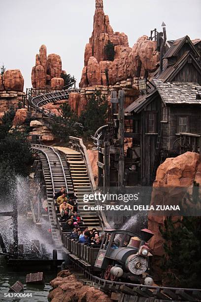 The mail mining train of Big Thunder Mountain at Disneyland Resort paris.