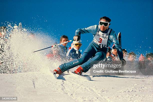 Italian Piero Gros during a World Cup Slalom.