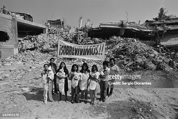 Mexican child survivors of the earthquake.
