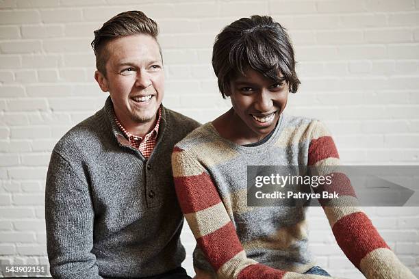 transgender man and african american partner - ftm fotografías e imágenes de stock