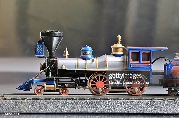 toy model train on the railroad track - model train stock pictures, royalty-free photos & images