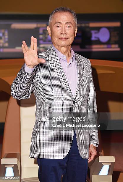 Actor George Takei attends the Star Trek: The Star Fleet Academy Experience Preview at Intrepid Sea-Air-Space Museum on June 30, 2016 in New York...
