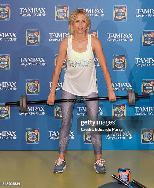 Actress Ana Fernandez attends the 'Tampax Compak Pearl' photocall at O2 Gym on June 30, 2016 in Madrid, Spain.