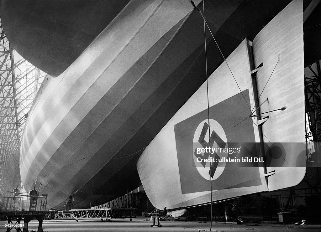 Zeppelin Rudder Zeppelin LZ 129 ' Hindenburg ' in a assembly hangar- large rudder ...