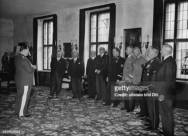 Goering, Hermann - Politician, NSDAP, Germany*12.01.1893-+- Ministers congratulate to Goerings birthday- from the left: Hanns Kerrl, Franz Seldte,...