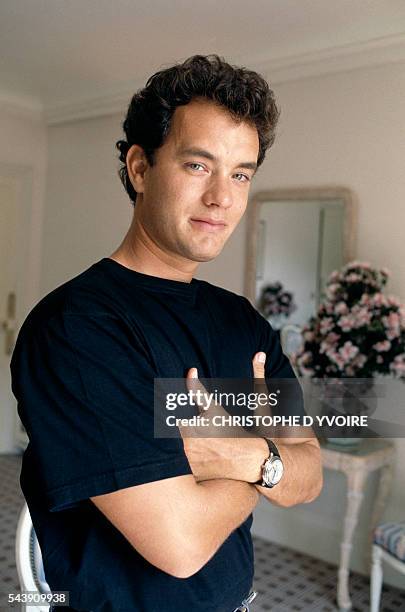 American actor Tom Hanks during the American Film Festival of Deauville for the presentation of the film Big, directed by Penny Marshall.