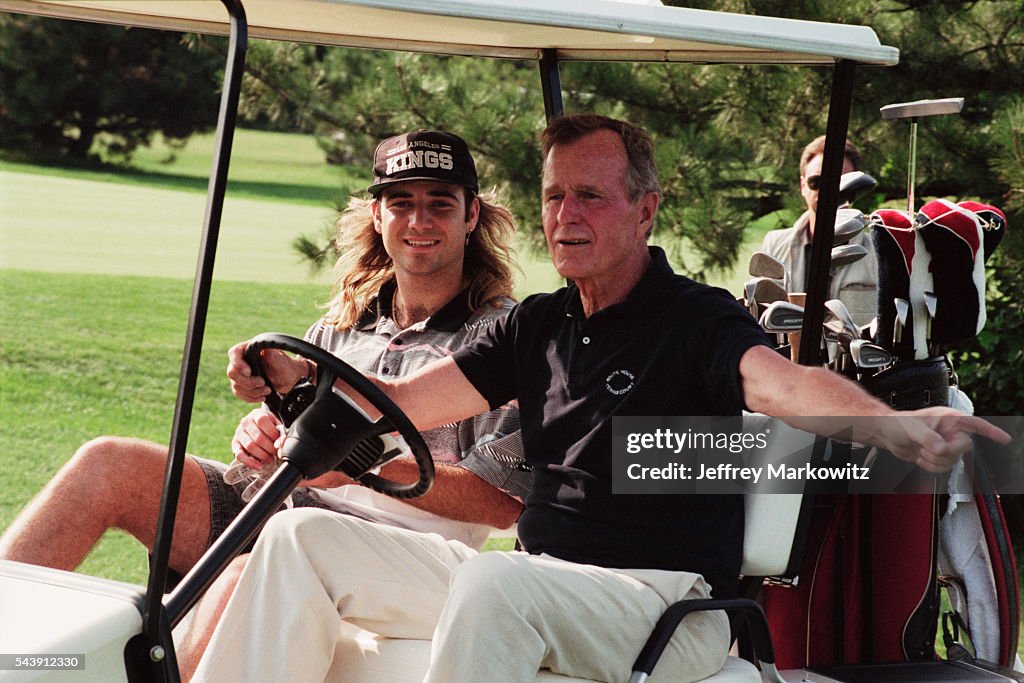 George H. W. Bush and Andre Agassi