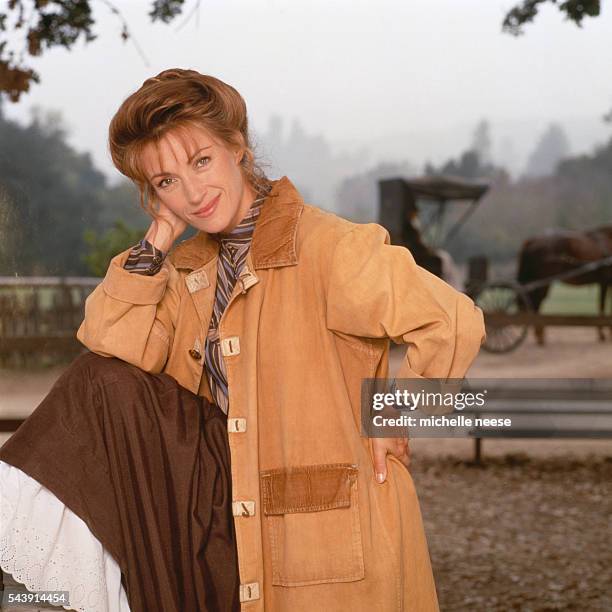 American Actress Jane Seymour, stars in the television series Doctor Quinn, Medicine Woman.