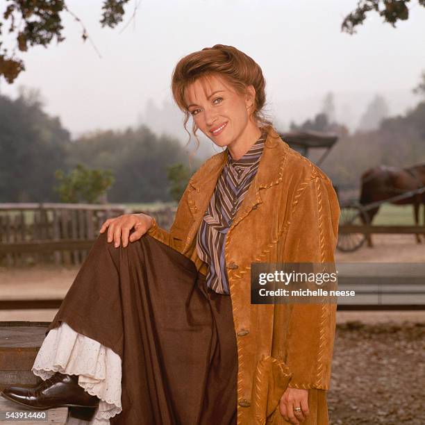 American Actress Jane Seymour, stars in the television series Doctor Quinn, Medicine Woman.