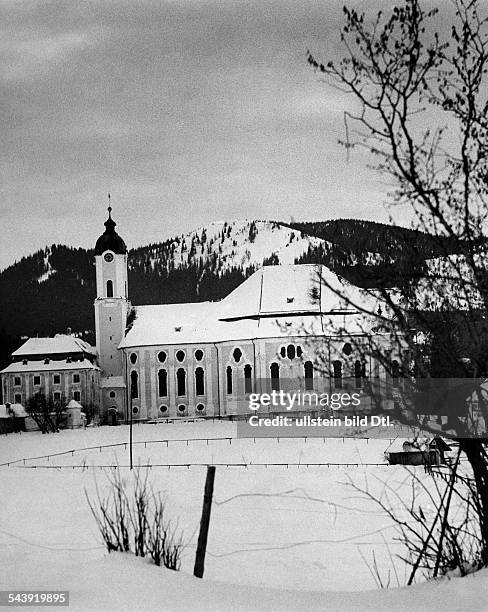 German Empire Bavaria Free State Wies: Pilgrimage Church in winter - Photographer: Max Ehlert- Published by: 'Die Dame' 01/1937Vintage property of...