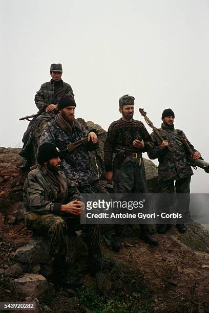 Chechen frontline fighters.