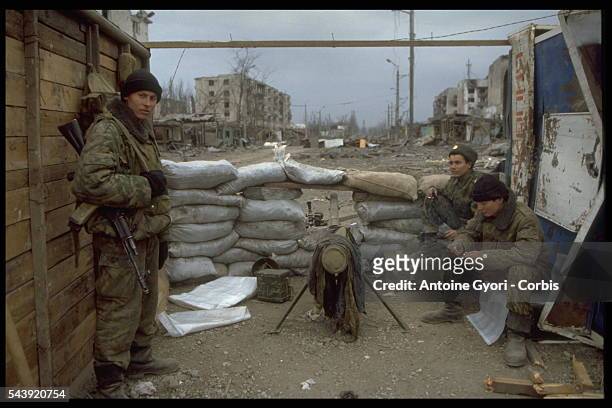 Russian Army in the Grozny streets