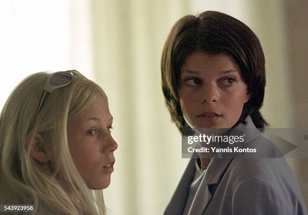Athina Onassis Roussel with her half-sister Sandrine. Athina is the only surviving descendant of her grandfather Greek shipping magnate, Aristotle...