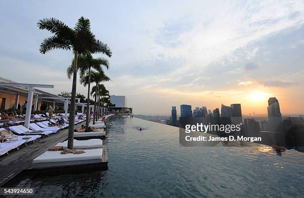 Marina Bay Sands hotel and resort on March 08, 2011 in Singapore. The newest attraction in Singapore, the resort of the Marina Bay Sands, cost a...