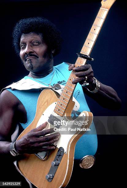 American blues musician Albert Collins performs, Chicago, Illinois, October 12, 1977.