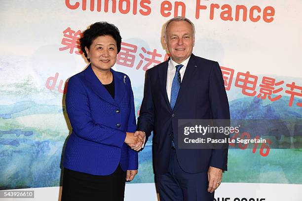 Vice Prime Minister of China Liu Yandong and Former French Prime Minister Jean-Marc Ayrault attend the 6th Chinese Film Festival : Photocall at...