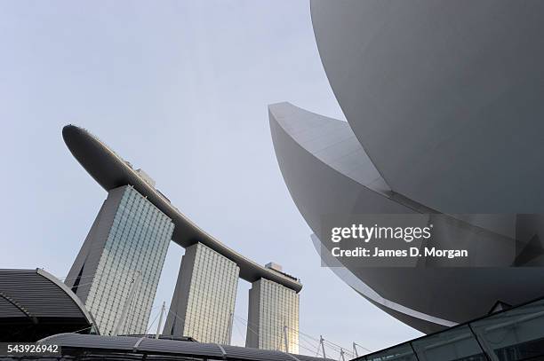 Marina Bay Sands hotel and resort on March 08, 2011 in Singapore. The newest attraction in Singapore, the resort of the Marina Bay Sands, cost a...