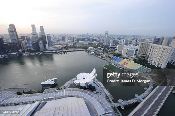 Marina Bay Sands hotel and resort on March 08, 2011 in Singapore. The newest attraction in Singapore, the resort of the Marina Bay Sands, cost a...