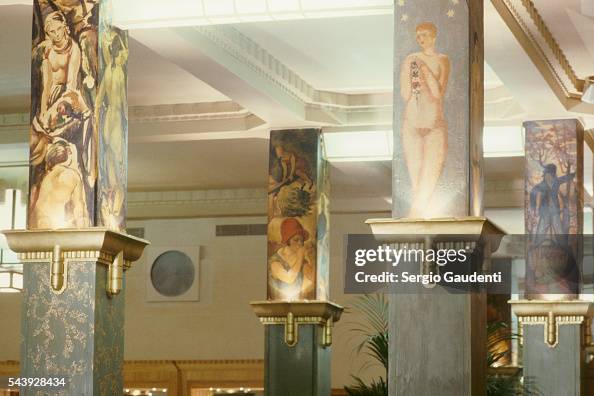 Decor of Parisian Restaurant La Coupole Decor of Parisian Restaurant La Coupole