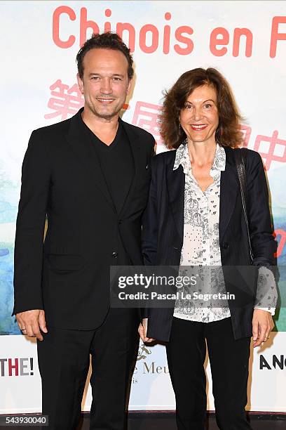 Vincent Perez and Anne Fontaine attend the 6th Chinese Film Festival : Photocall at Cinema Gaumont Marignan on June 30, 2016 in Paris, France.