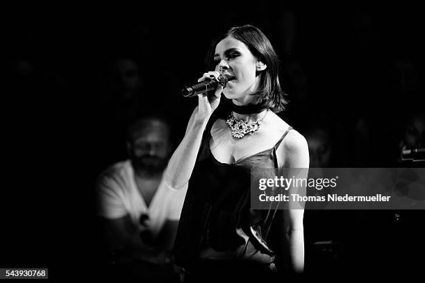 Singer Lena Meyer-Landrut at the 'Designer for Tomorrow' show during the Mercedes-Benz Fashion Week Berlin Spring/Summer 2017 at Erika Hess...