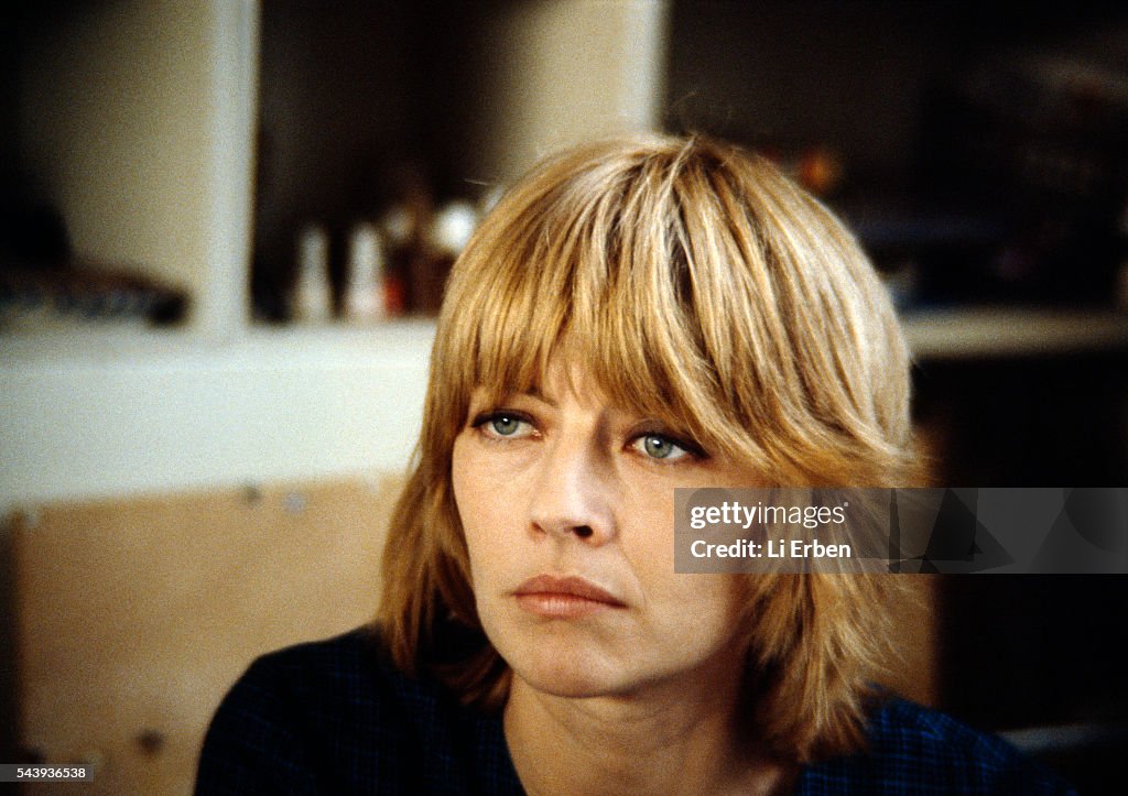 French Cartoonist Claire Bretecher in Her Study at Home