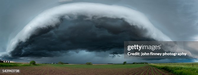 Large thunderstorm shelf cloud races over Minnesota, USA Large thunderstorm shelf cloud races over Minnesota, USA