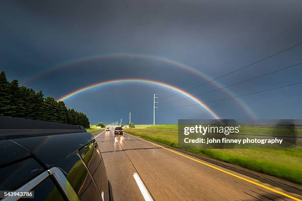 minnesota double rainbow. usa - double rainbow stock pictures, royalty-free photos & images