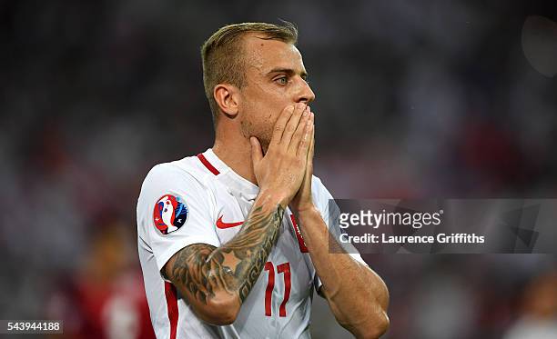 Vieirinha of Portugal reacts during the UEFA EURO 2016 quarter final match between Poland and Portugal at Stade Velodrome on June 30, 2016 in...