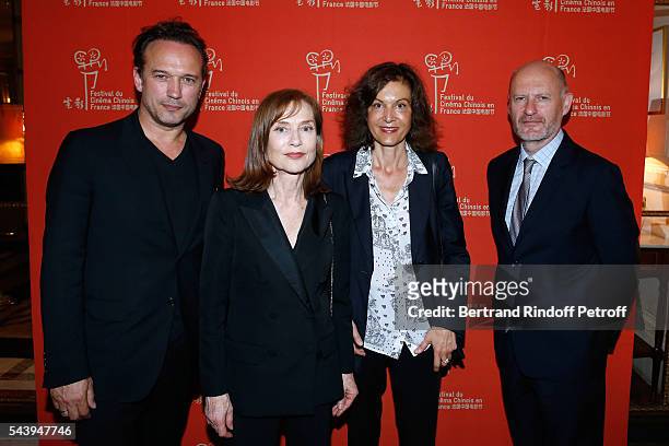 Actors Vincent Perez, Isabelle Huppert, Director Anne Fontaine and President of Unifrance, Jean-Paul Salome arrive at the 6th Chinese Film Festival :...