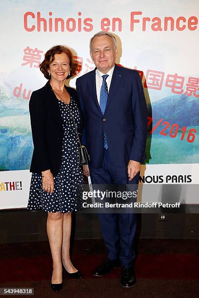 President of CNC, Frederique Bredin and Minister of Foreign Affairs Jean-Marc Ayrault attend the 6th Chinese Film Festival : Photocall at Cinema...